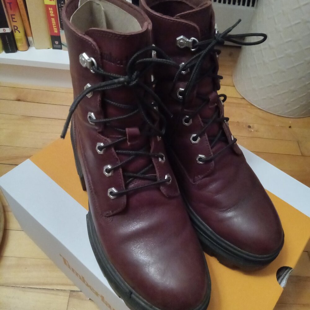 Red Timberland Combat Boots - Picture 5 of 8